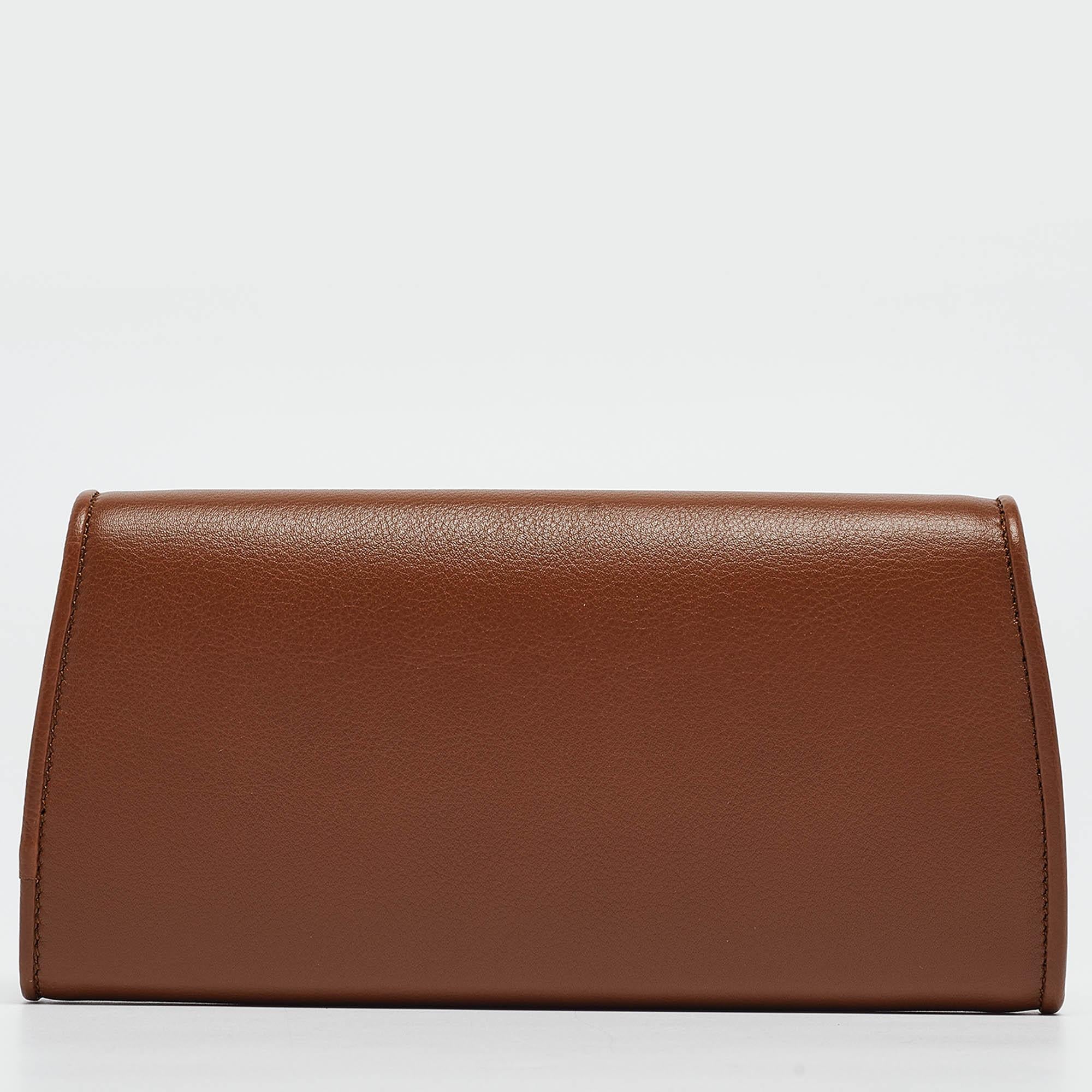 Women's Gucci Brown Leather Blondie Wallet on Chain