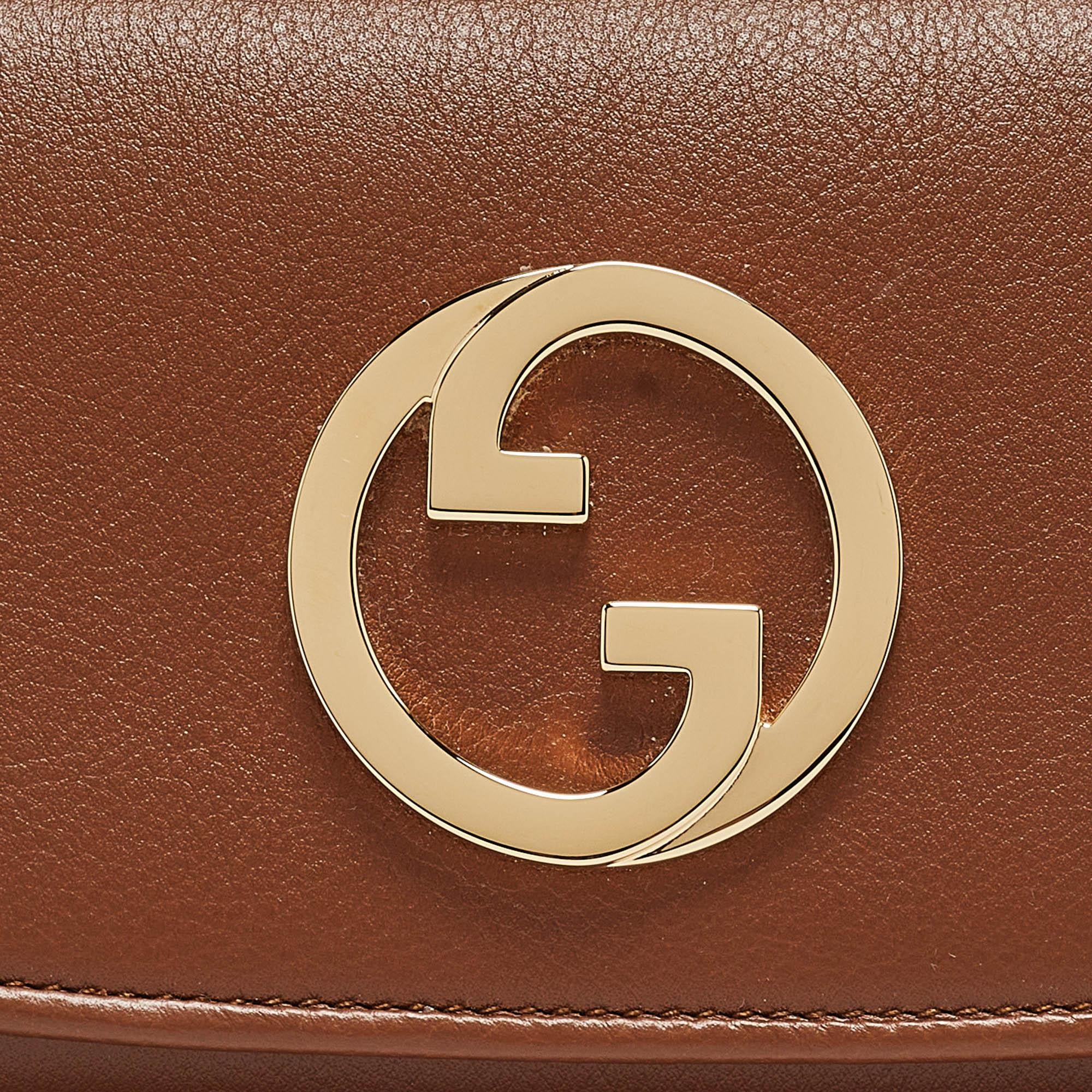 Gucci Brown Leather Blondie Wallet on Chain 1