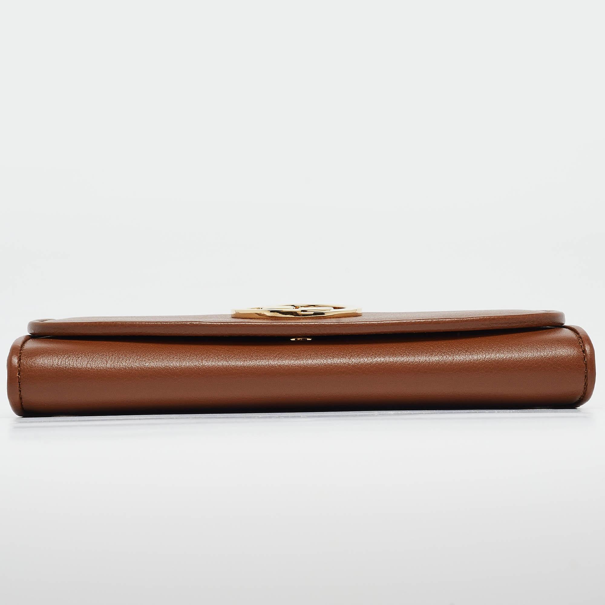 Gucci Brown Leather Blondie Wallet on Chain 3