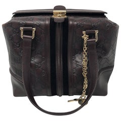 Gucci Brown Leather Bowler Bag