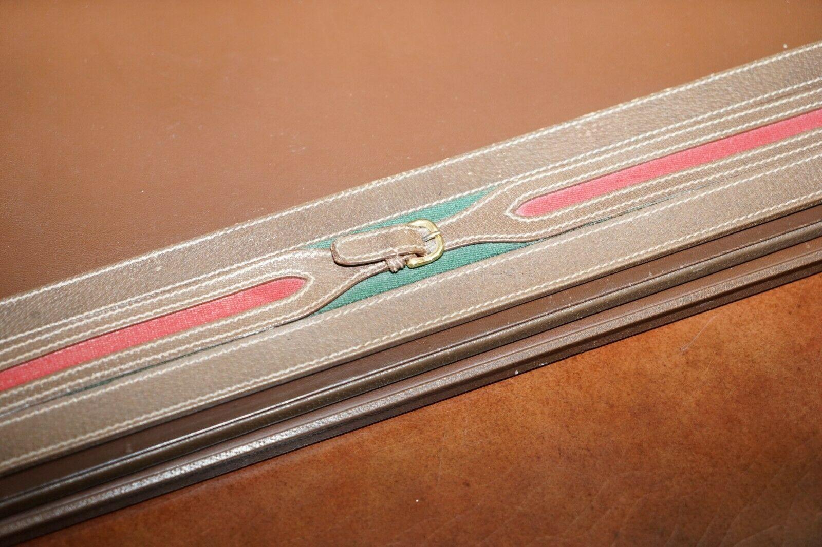 Gucci Brown Leather Brass Bucket Desk Stationary Set Pen Pad Write, circa 1960er Jahre im Angebot 3