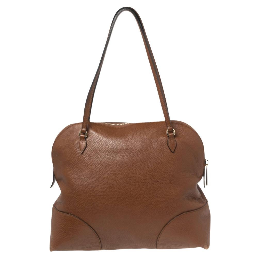 Gucci Brown Leather Bree Dome Satchel 7