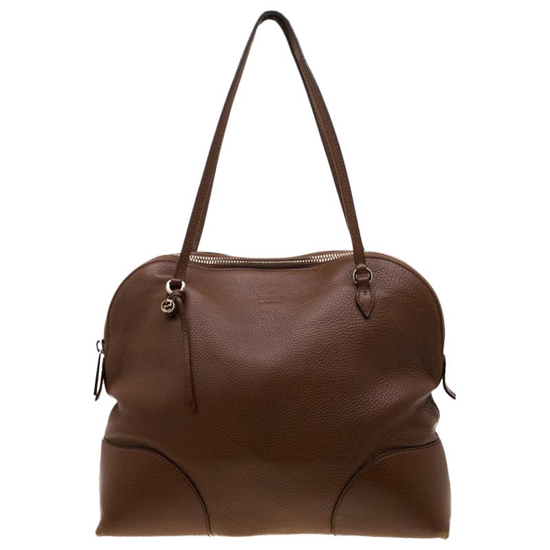 Gucci Brown Leather Bree Dome Satchel