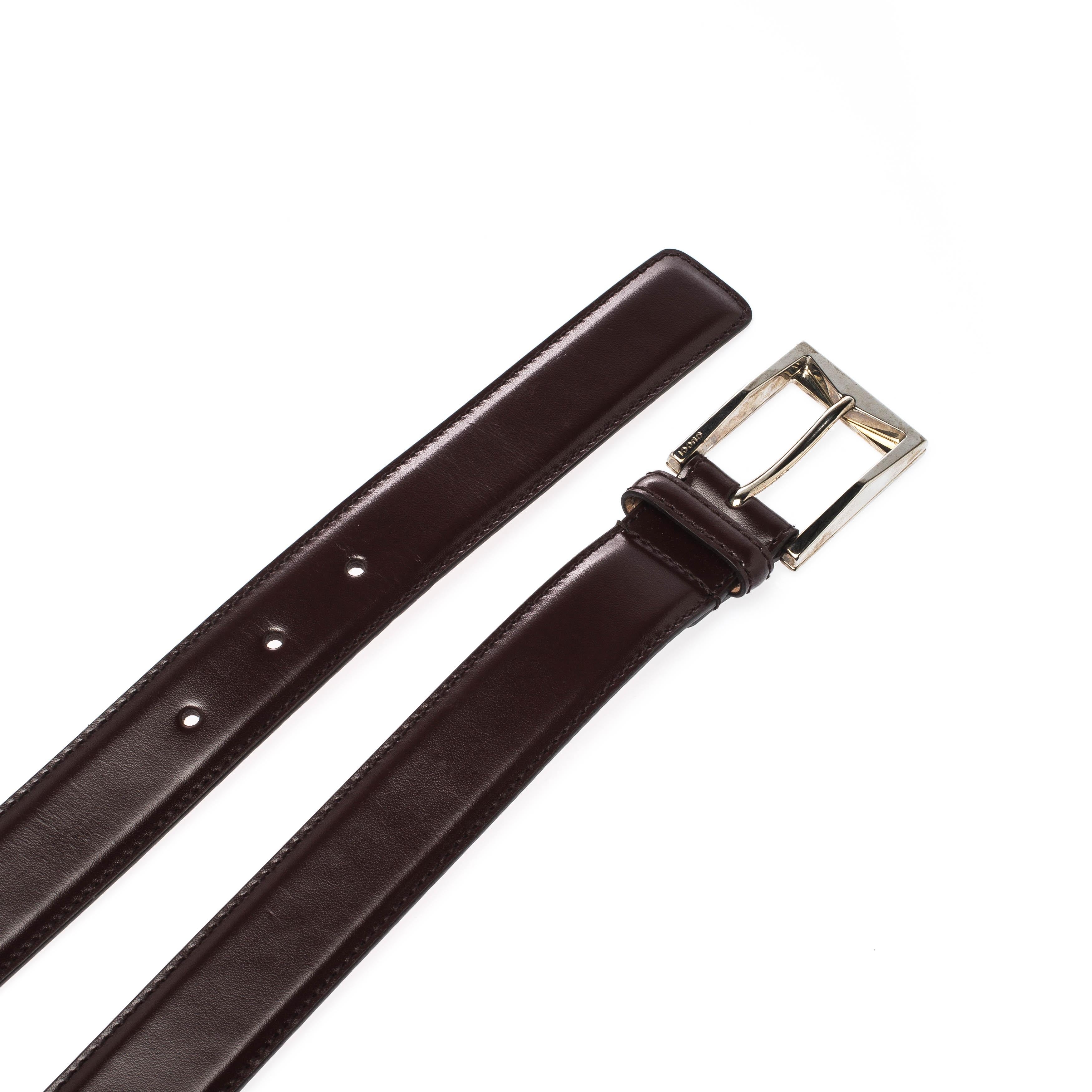 Gucci Brown Leather Buckle Belt 100CM 2