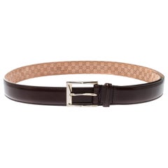 Gucci Brown Leather Buckle Belt 100CM