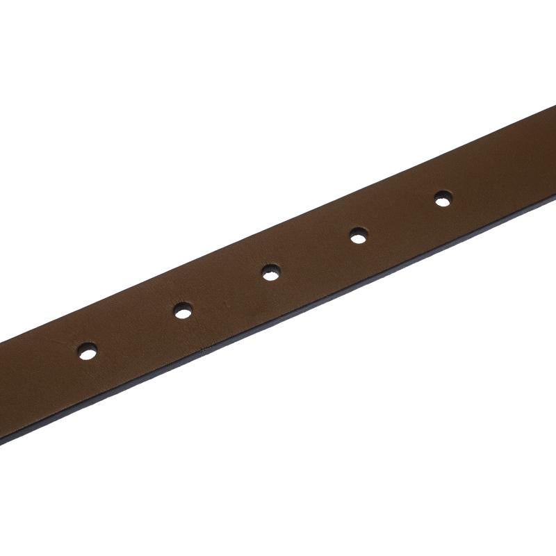 Gucci Brown Leather Buckle Belt 95CM 2