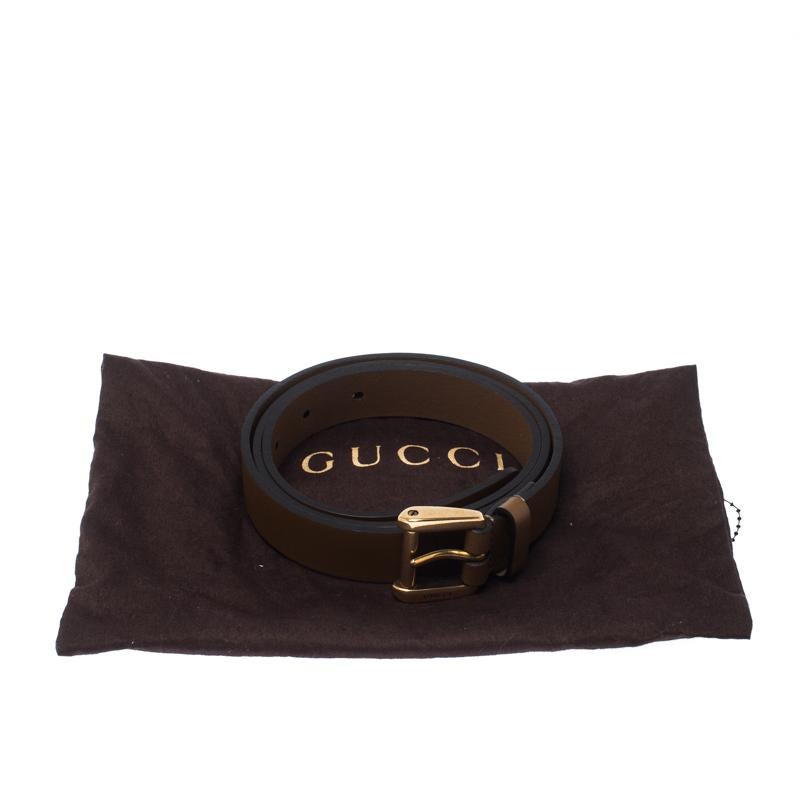 Gucci Brown Leather Buckle Belt 95CM 4