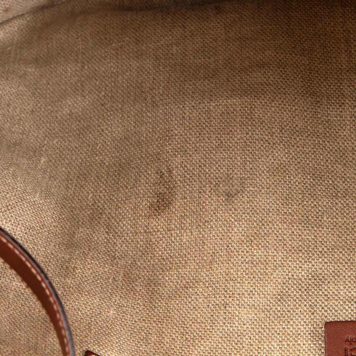 Brown GUCCI brown leather & canvas PELHAM PIGNA GUCCI GARDEN Shoulder Bag For Sale