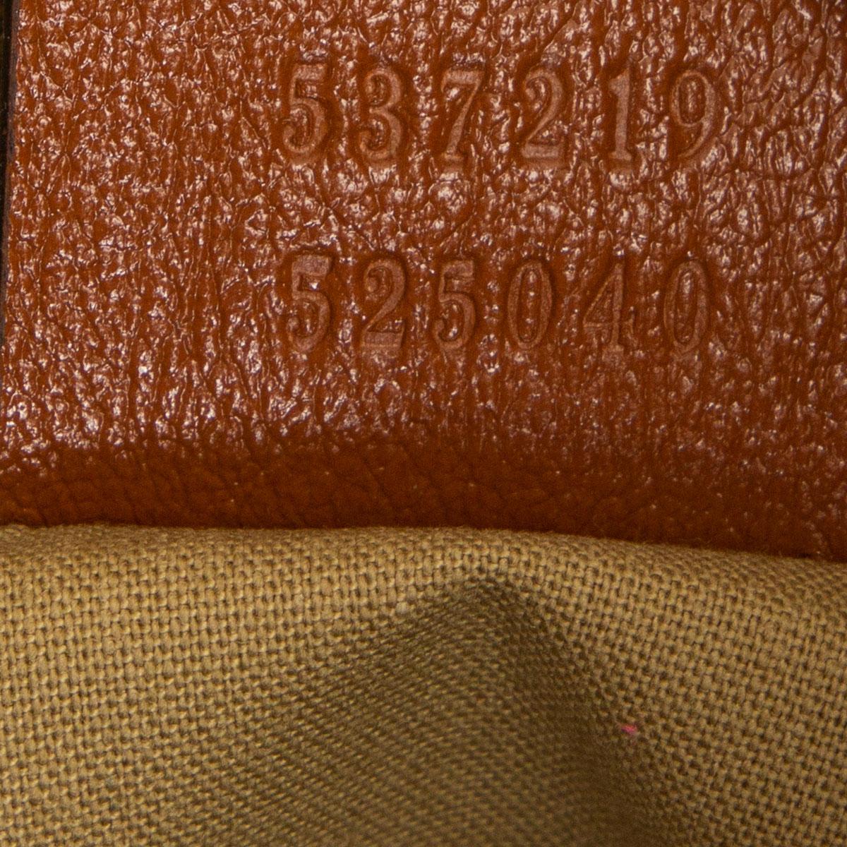 GUCCI brown leather canvas RAJA LARGE TOTE Shoulder Bag 2