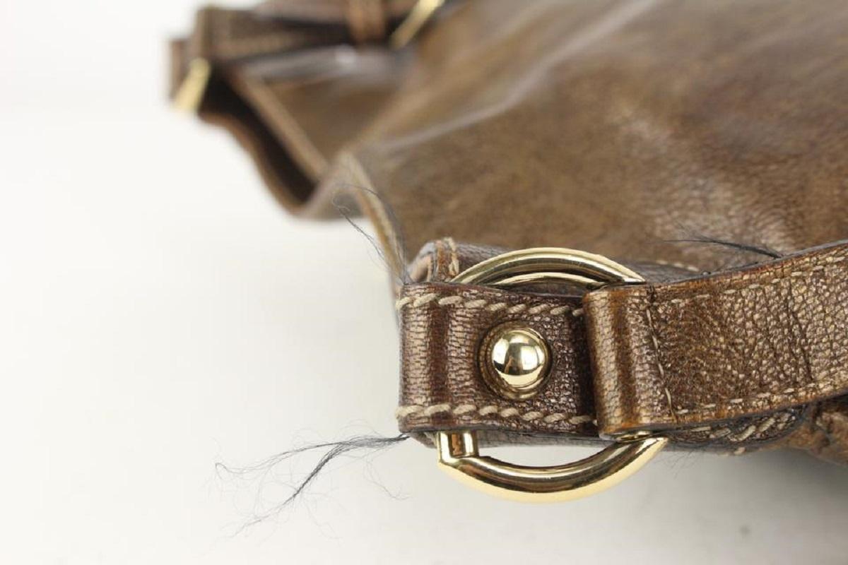 Gucci Brown Leather Capri Ranch Kid Web Chain Hobo shoulder bag 267gk30 For Sale 4