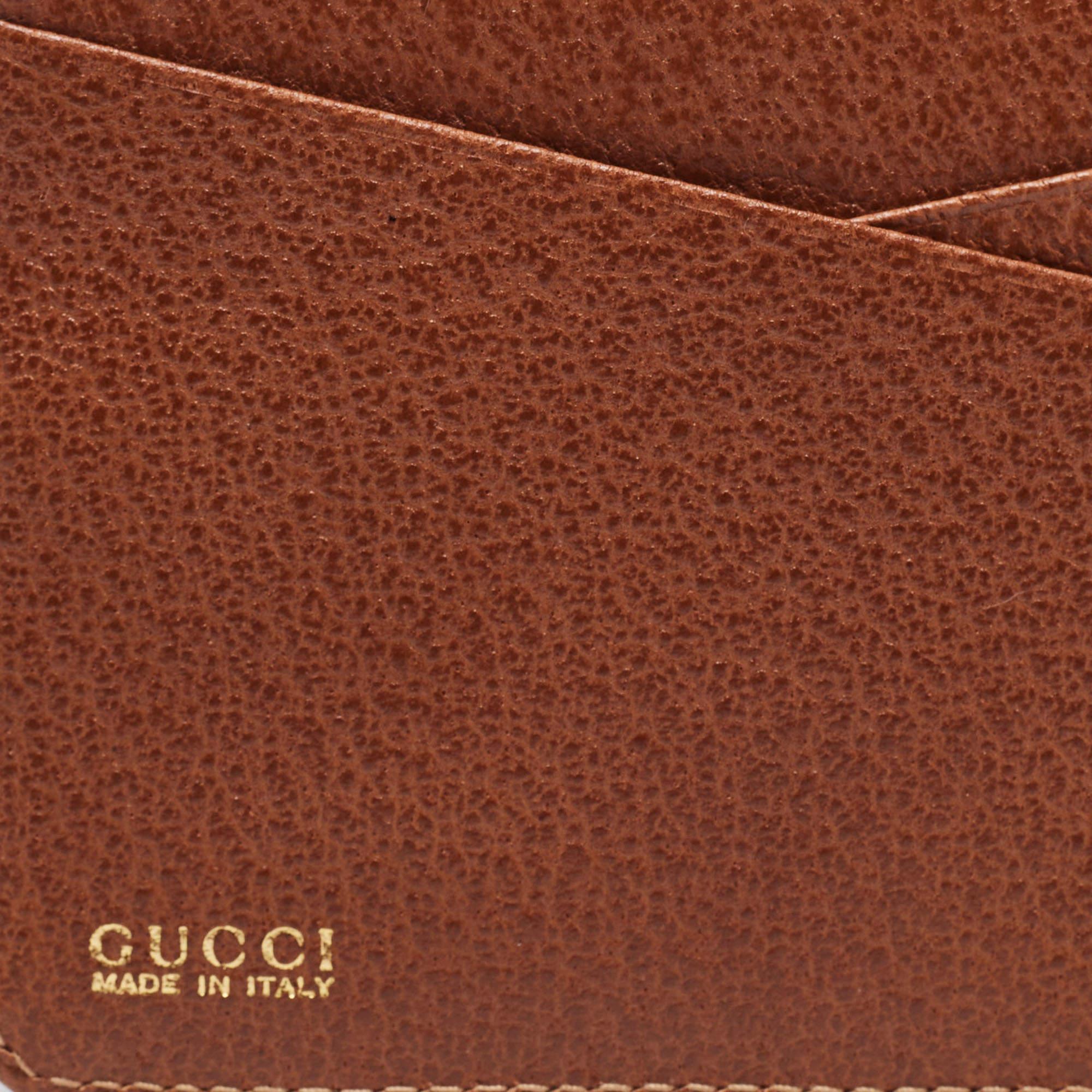 Gucci Brown Leather Card Holder For Sale 2