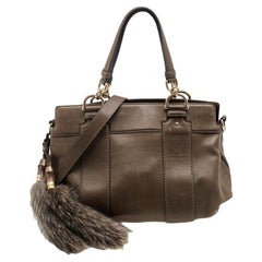Gucci Crest Smilla Satchel in pelle marrone