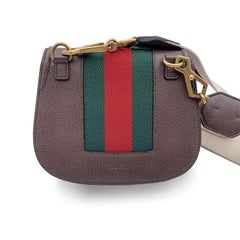 Gucci Brown Leather Crystal Heart Totem Shoulder Bag