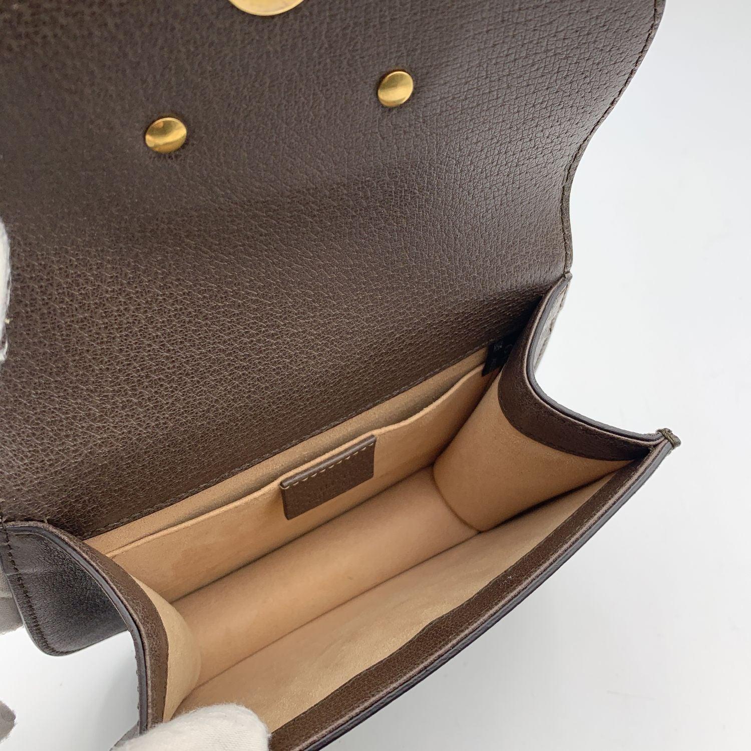 Gucci Brown Leather Crystal Heart Totem Shoulder Bag In Excellent Condition In Rome, Rome