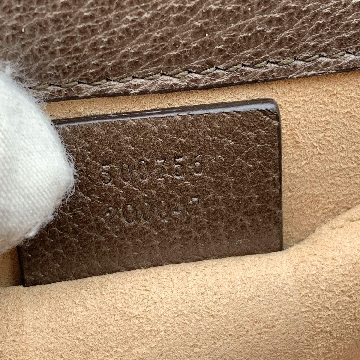 Gucci Brown Leather Crystal Heart Totem Shoulder Bag 1