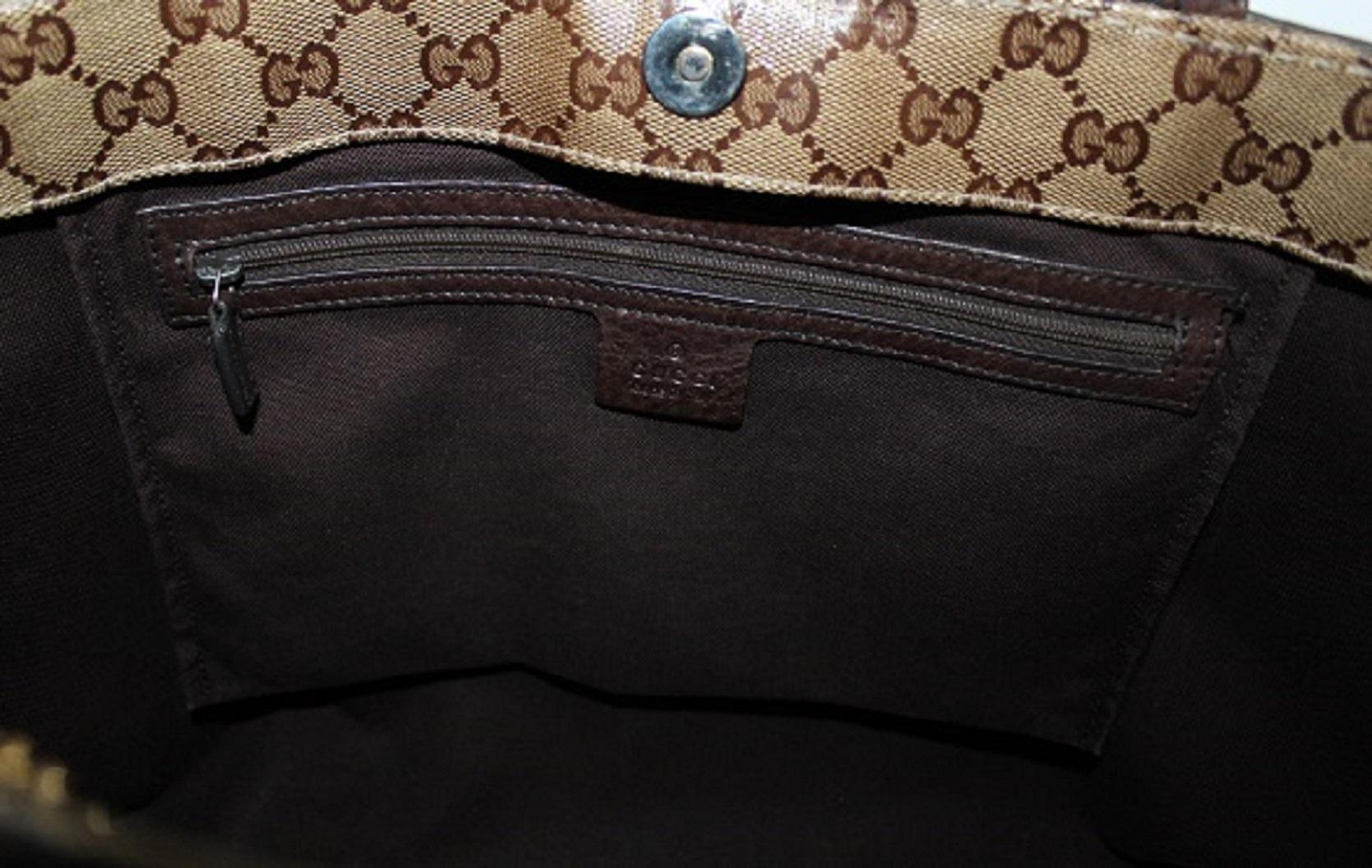 Gucci Brown Leather Crystal Shopper Bag 5