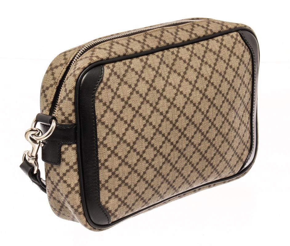 Gucci Brown Leather Diamante Mens Clutch Bag In Good Condition In Irvine, CA
