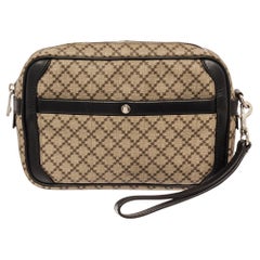 Used Gucci Brown Leather Diamante Mens Clutch Bag