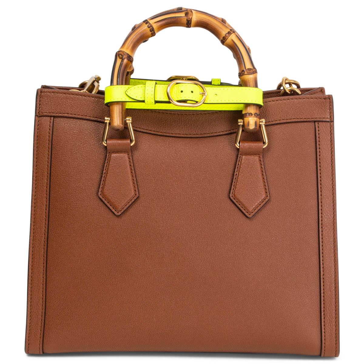 Brown GUCCI brown leather DIANA SMALL TOTE Bag