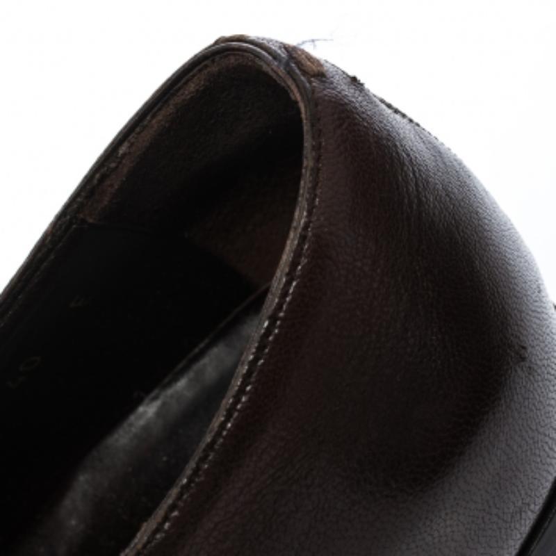 Gucci Brown Leder Double Buckle Monk Strap Oxfords Größe 40 im Angebot 1