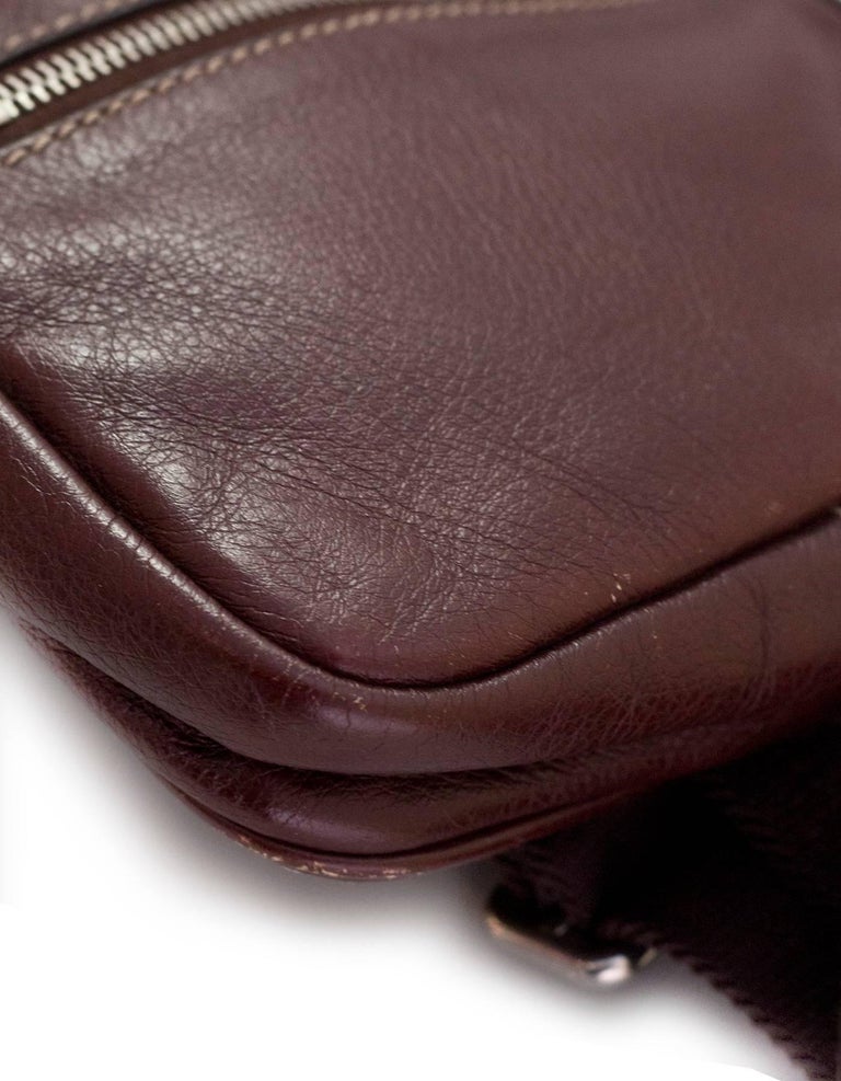 Gucci Brown Leather Double Waist Pouch Belt Bag Fanny Pack For Sale at 1stDibs gucci double