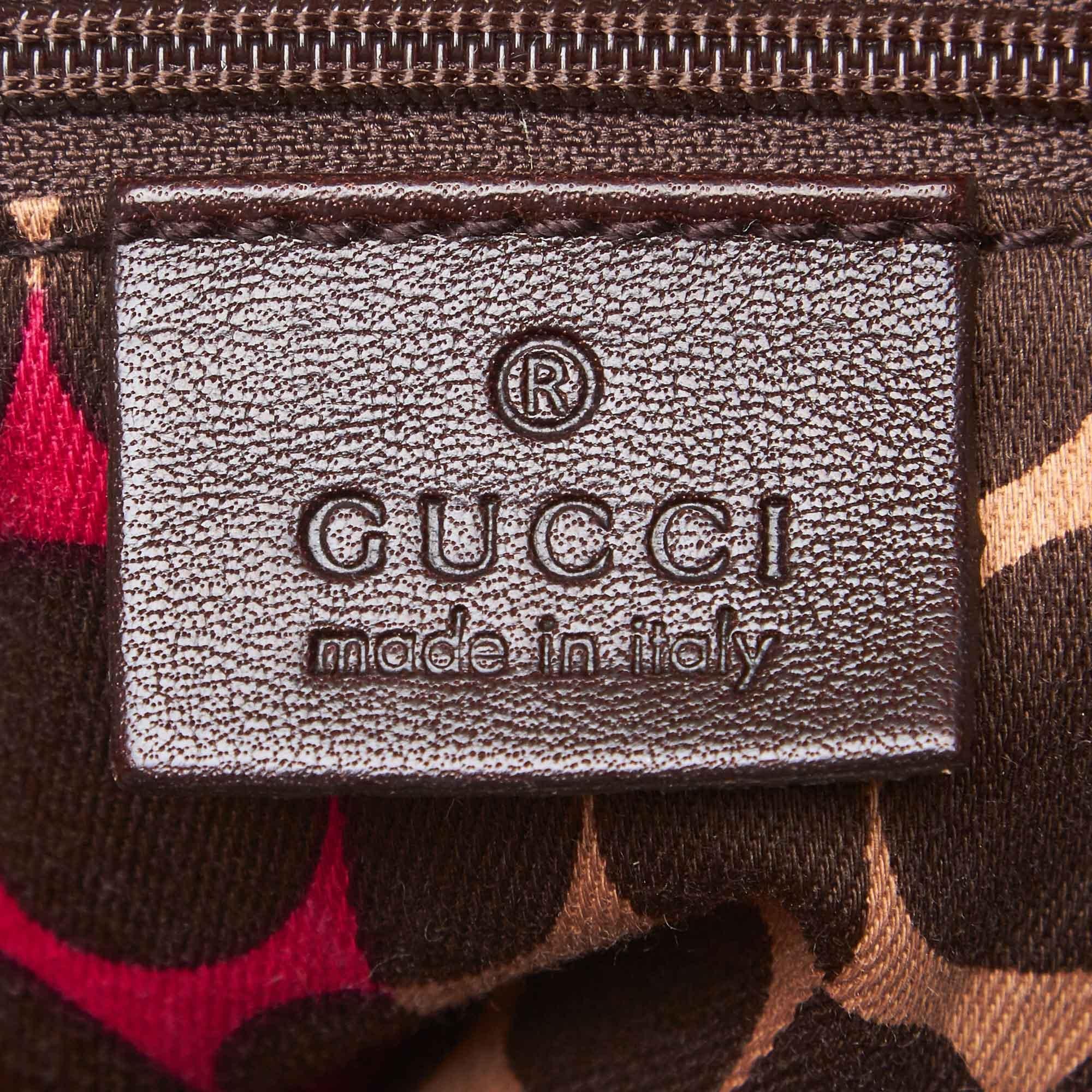 Women's Gucci Brown Leather Duchessa Boston Bag For Sale