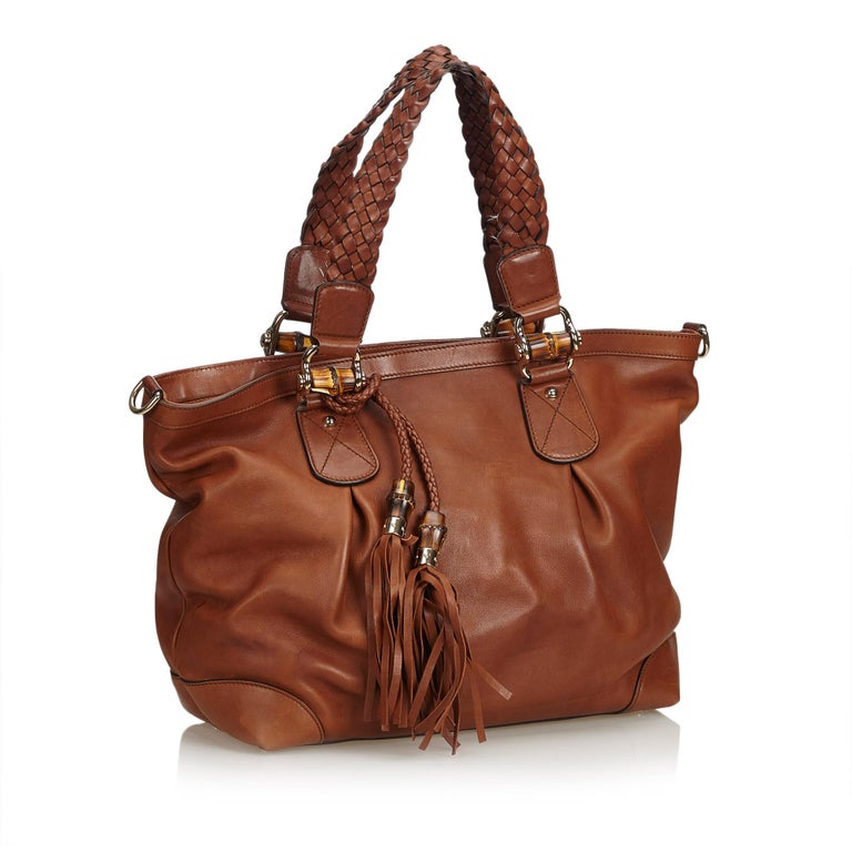 Gucci Brown Leather Eva Tote Bag at 1stDibs | gucci 44349