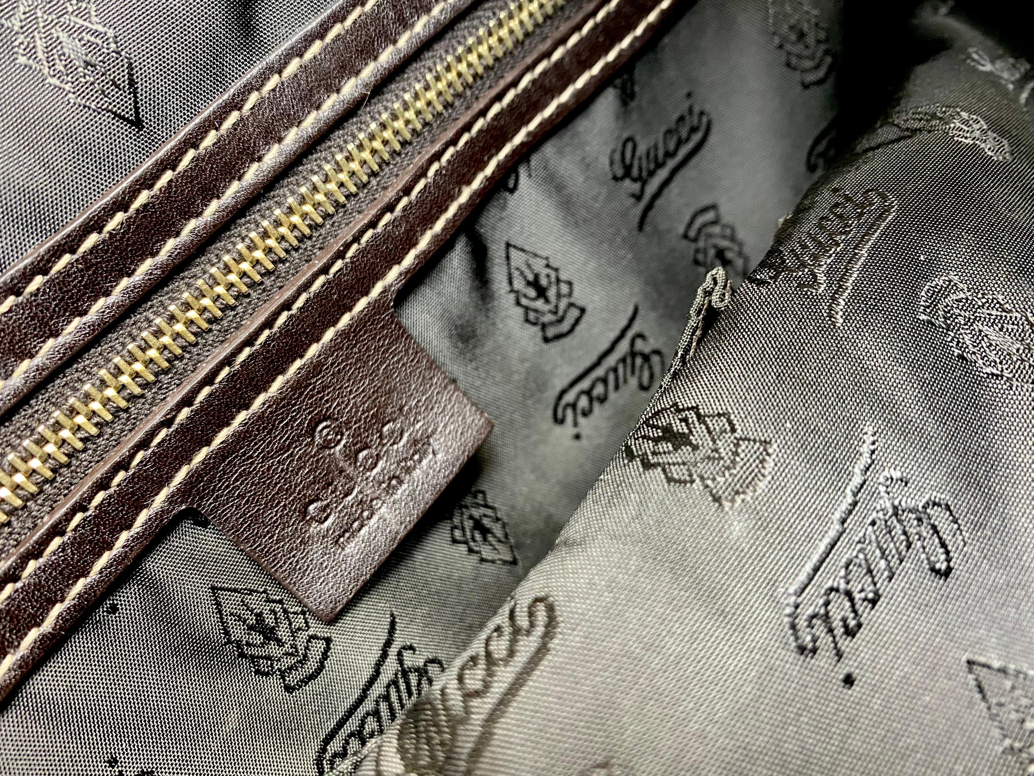 Gucci Brown Leather Gold Hardware Handbag  8
