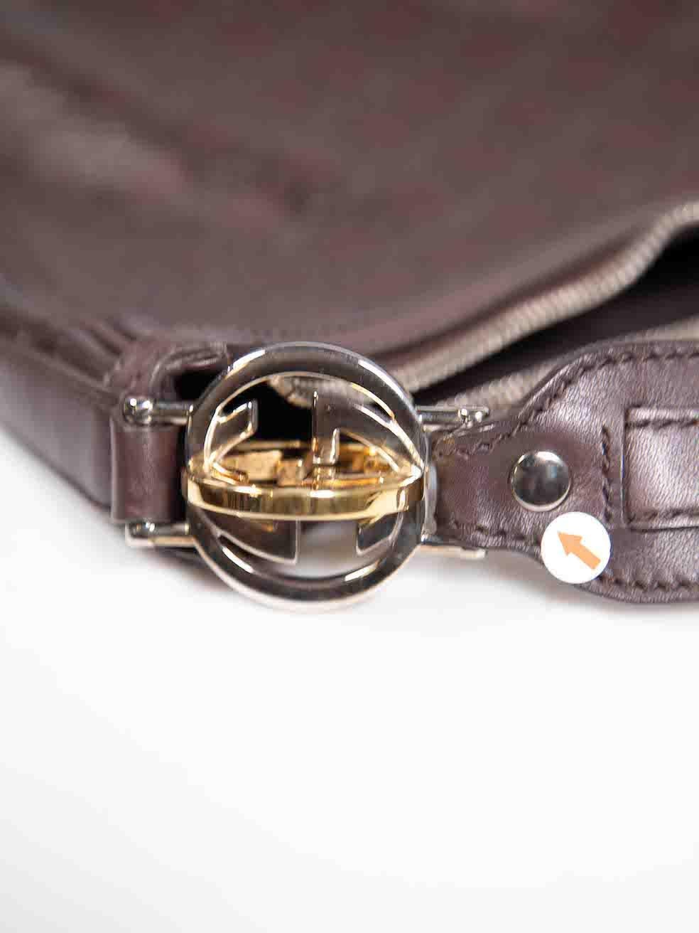Gucci Brown Leather Guccissima GG Twins Hobo Bag 2