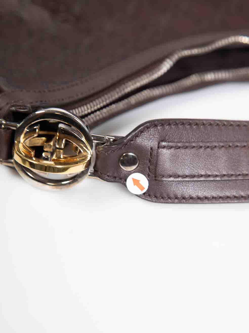 Gucci Brown Leather Guccissima GG Twins Hobo Bag 3