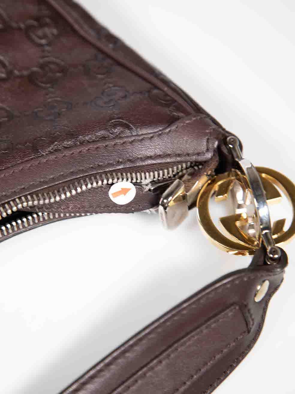 Gucci Brown Leather Guccissima GG Twins Hobo Bag 4
