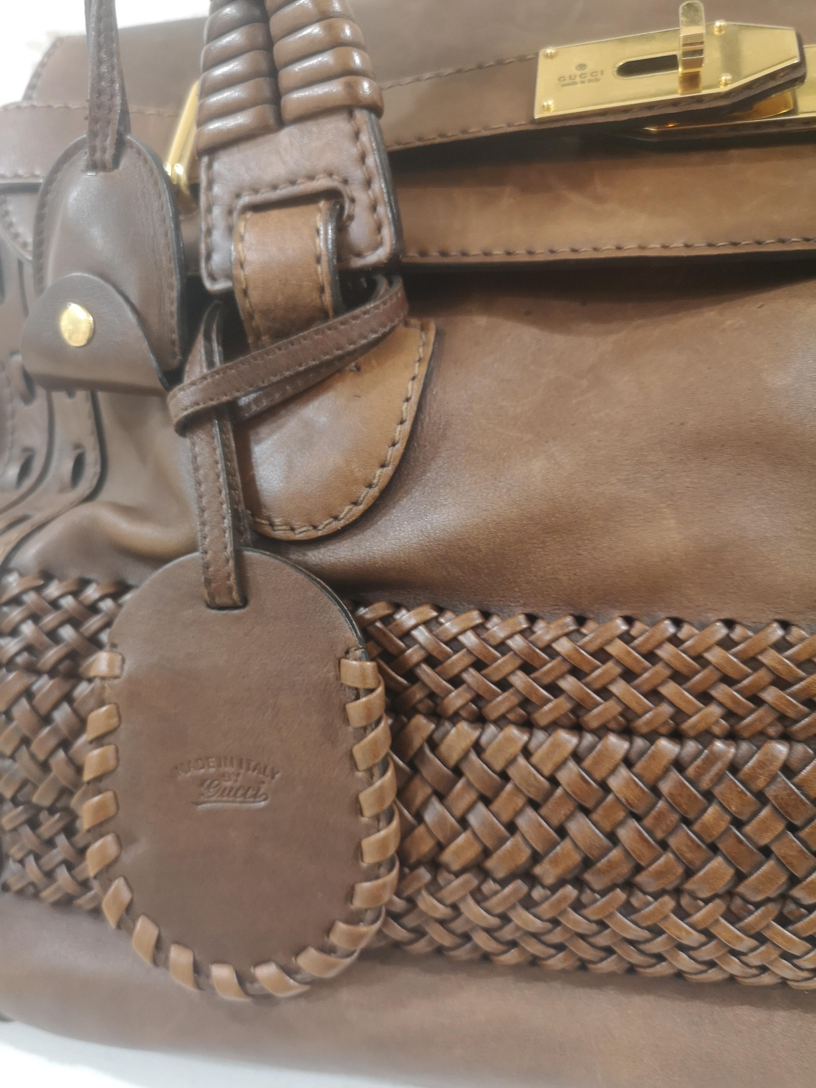 Gucci brown leather handle shoulder bag 3