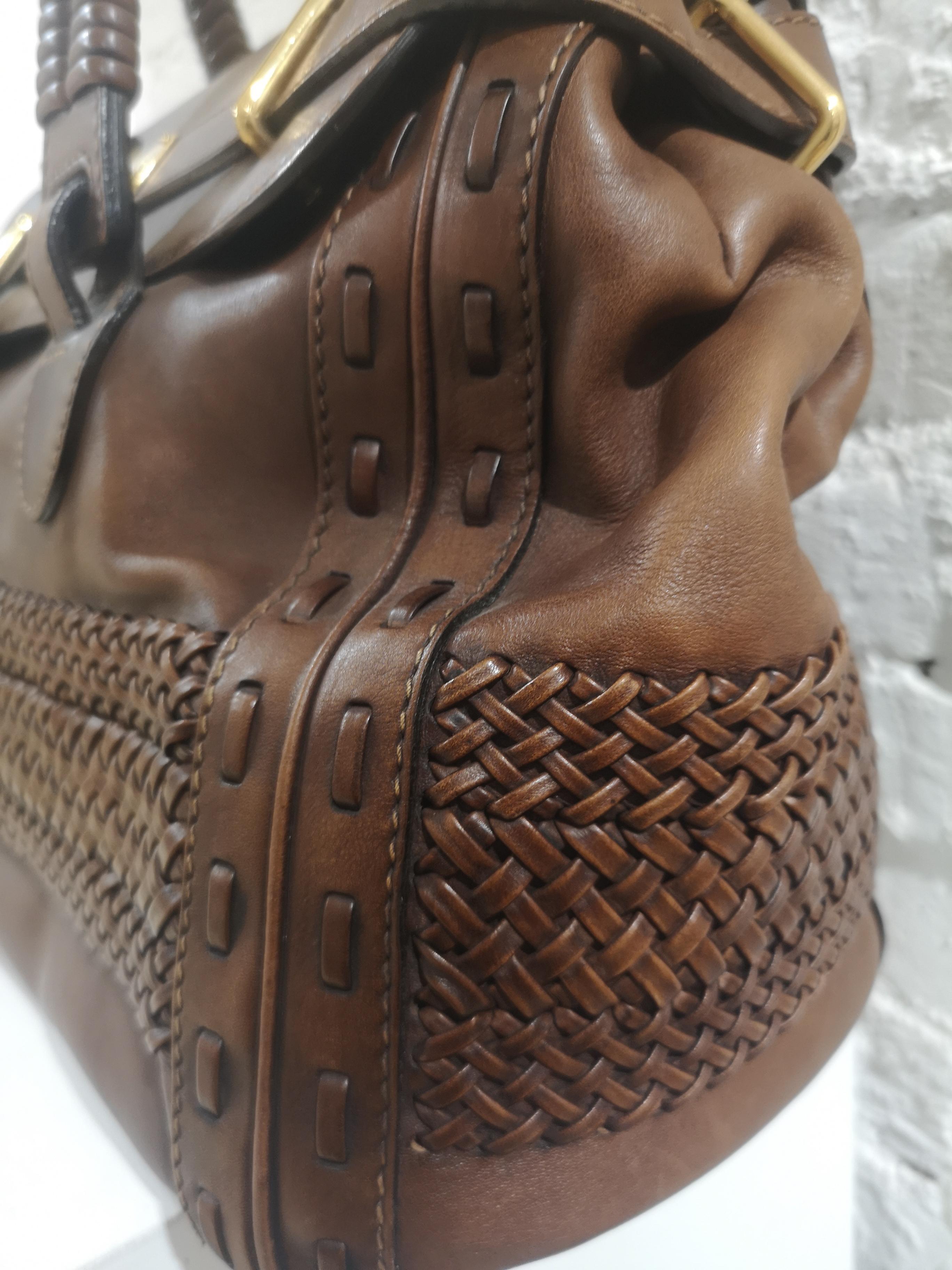 Gucci brown leather handle shoulder bag 4