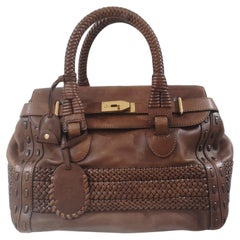 Gucci brown leather handle shoulder bag