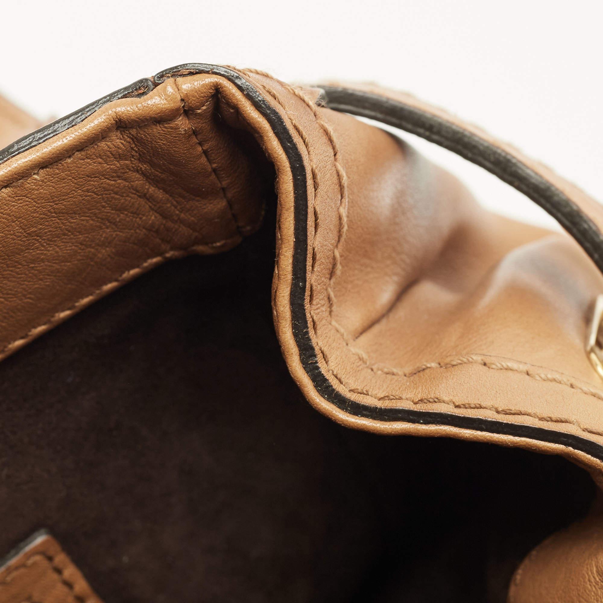 Gucci Brown Leather Handmade Top Handle Bag 6