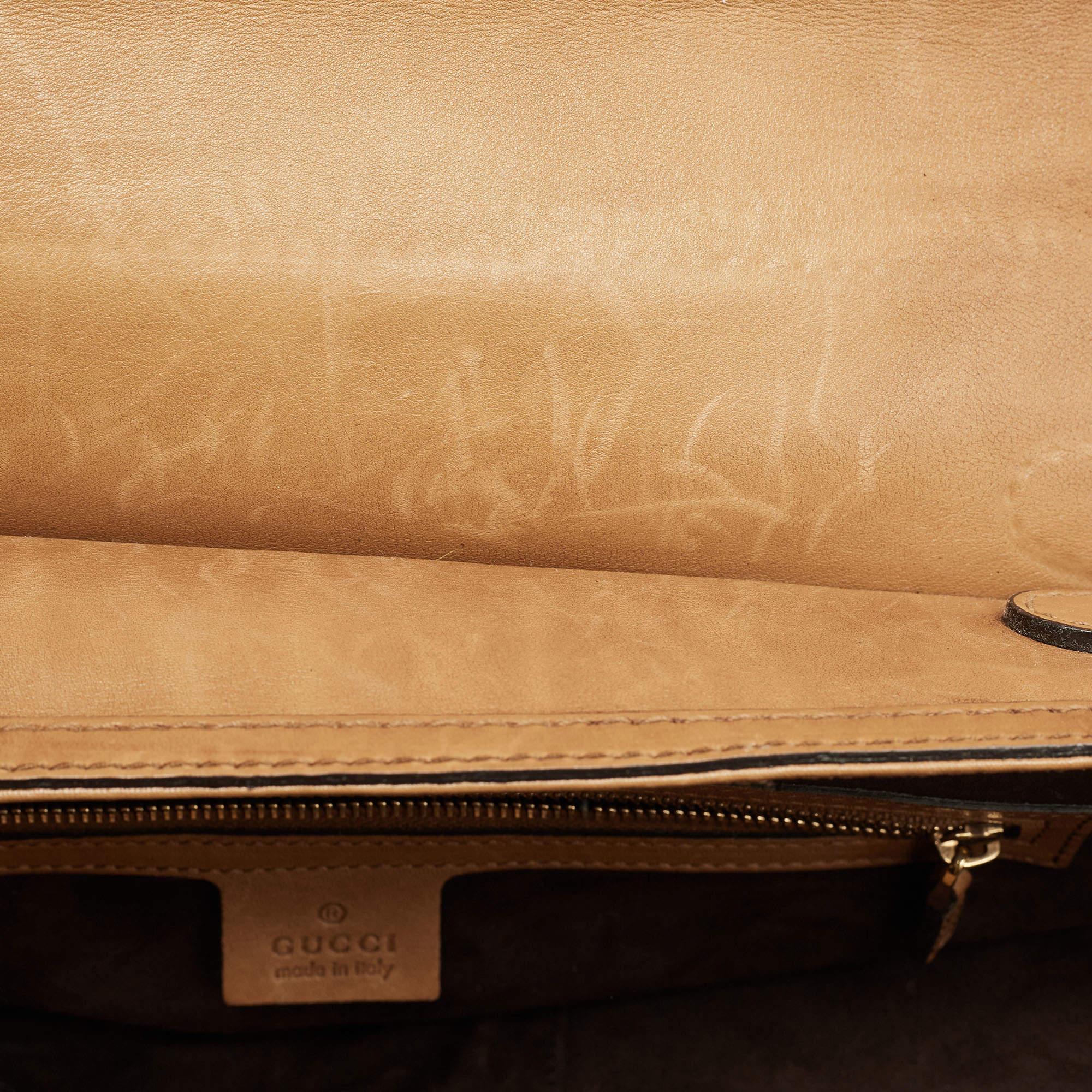 Gucci Brown Leather Handmade Top Handle Bag 10