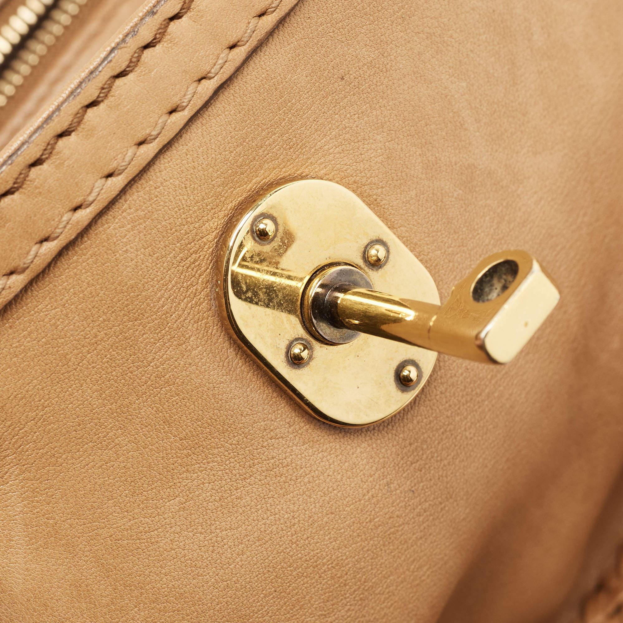Gucci Brown Leather Handmade Top Handle Bag 12