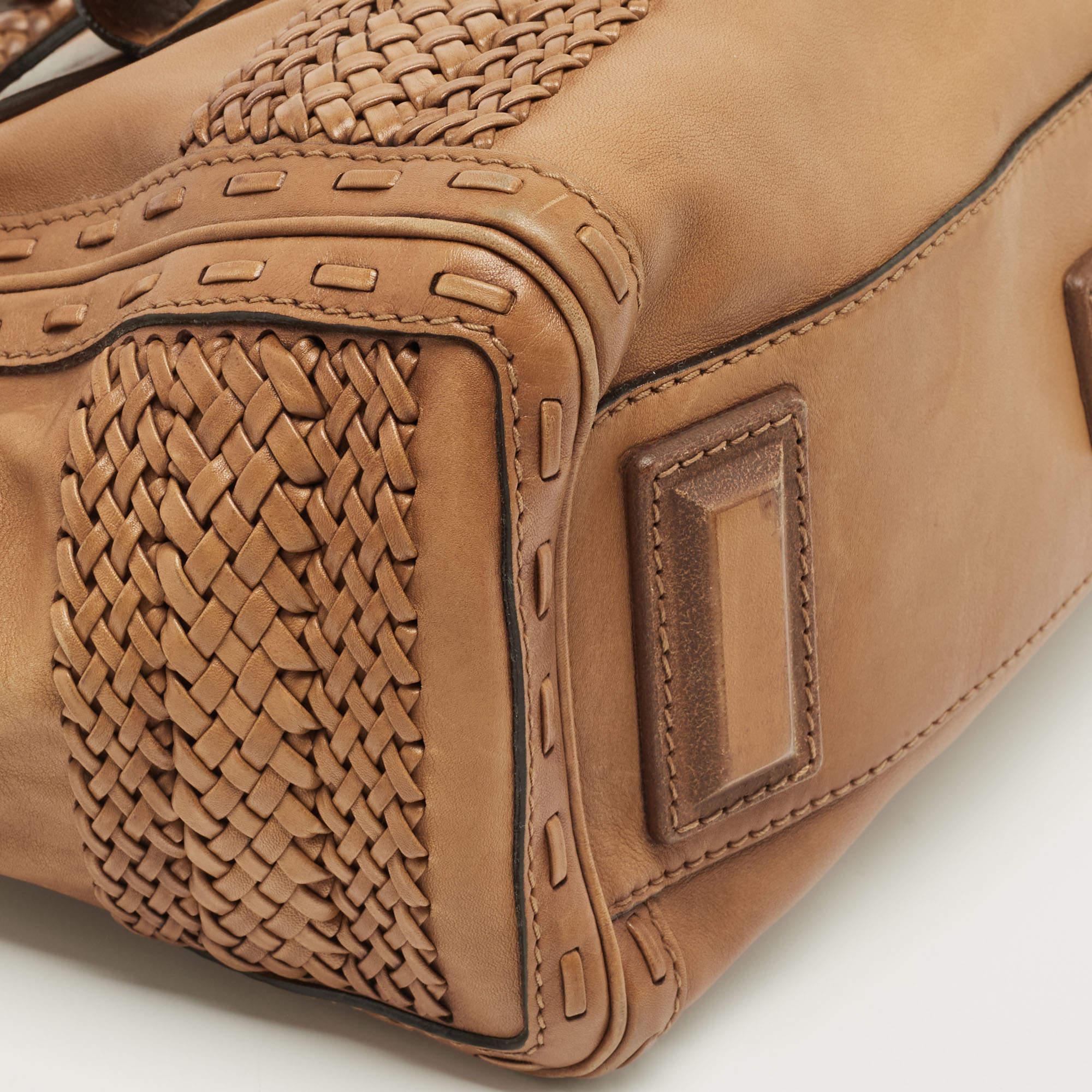 Women's Gucci Brown Leather Handmade Top Handle Bag
