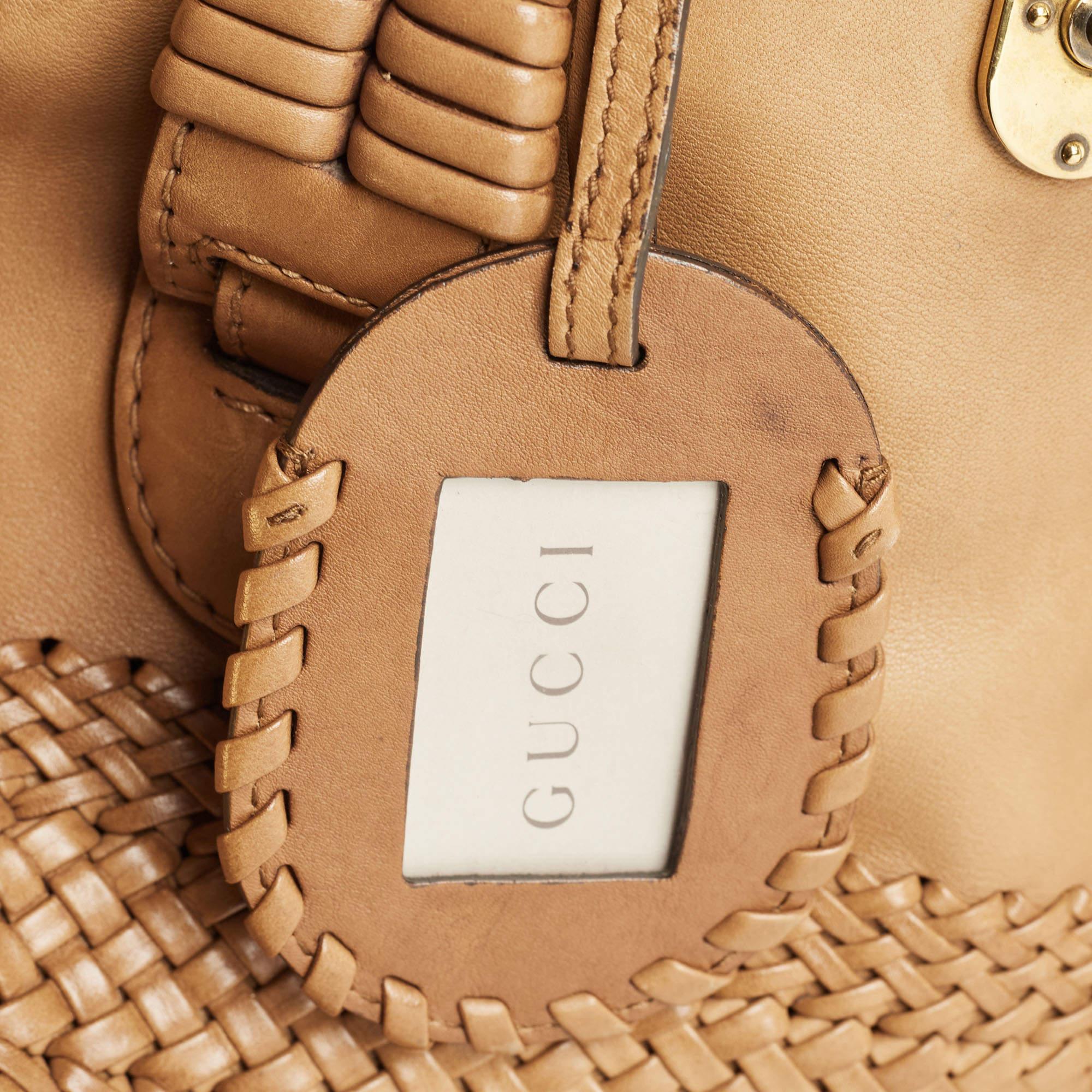 Gucci Brown Leather Handmade Top Handle Bag 1