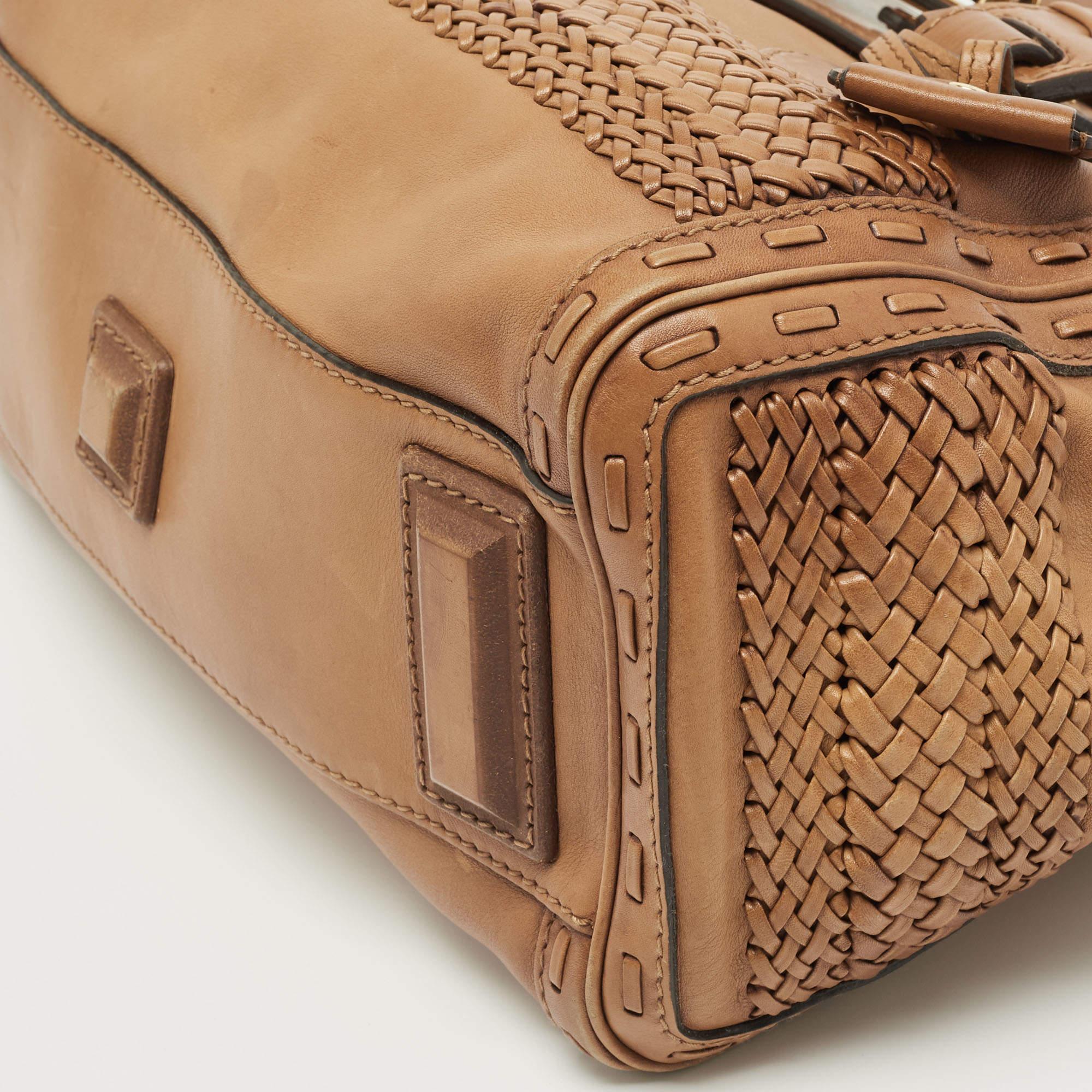 Gucci Brown Leather Handmade Top Handle Bag 2