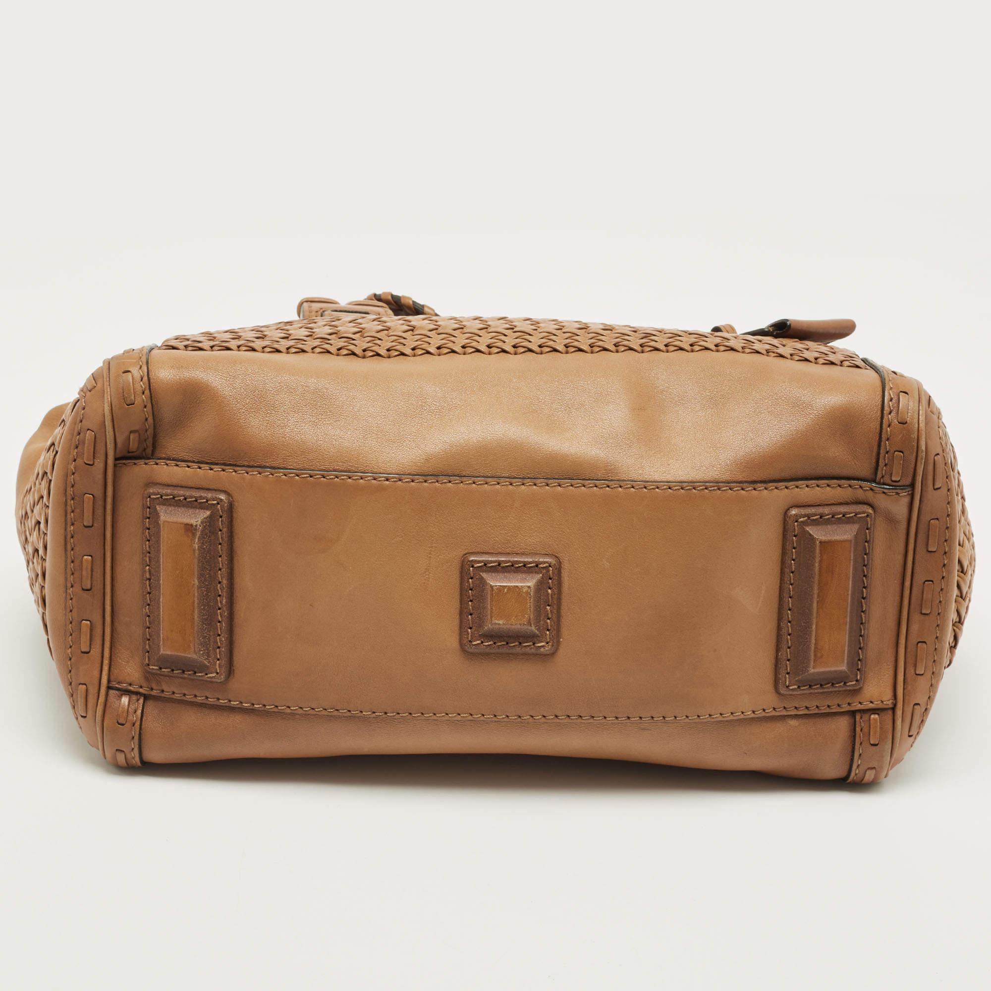 Gucci Brown Leather Handmade Top Handle Bag 5