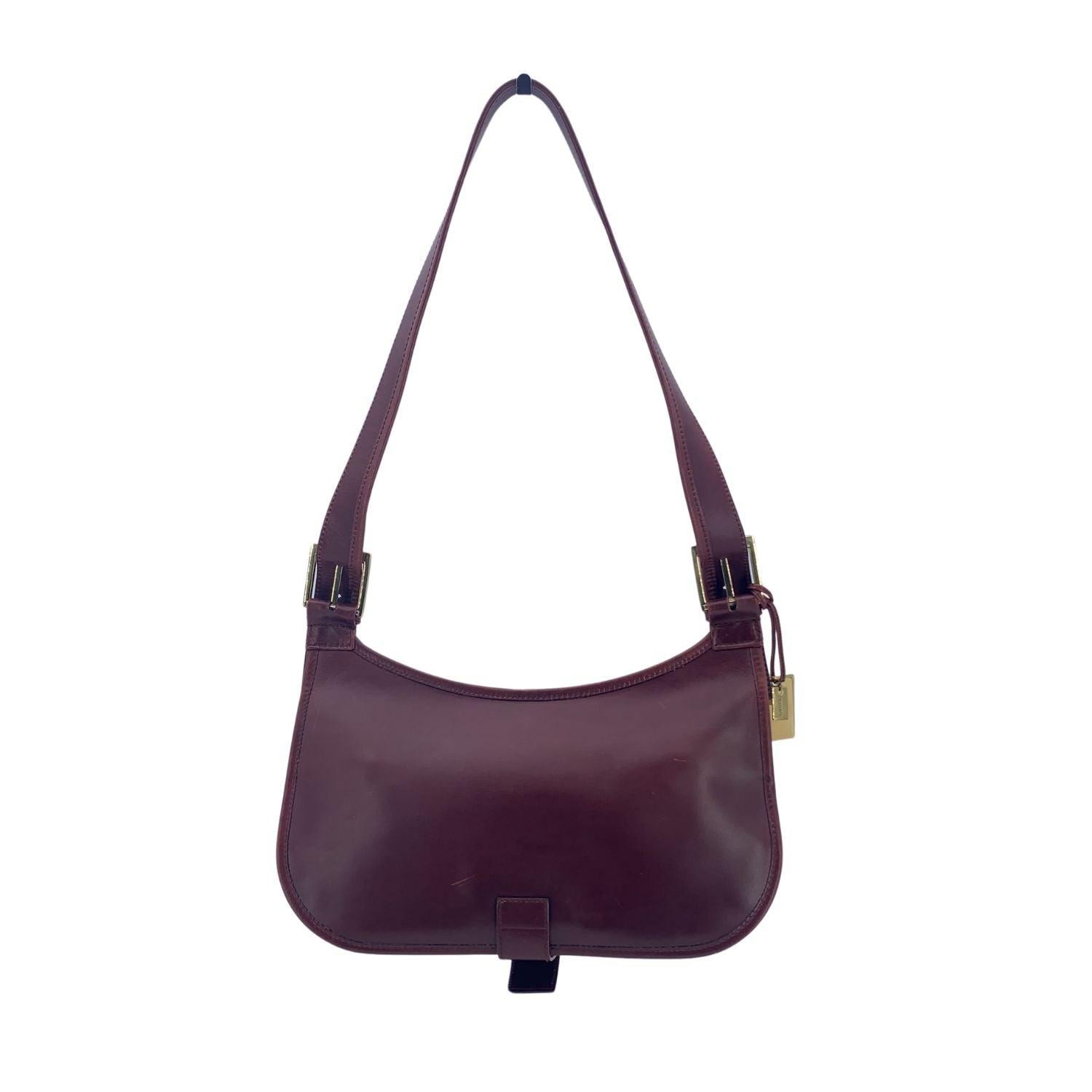 Black Gucci Brown Leather Hobo Saddle Shoulder Bag