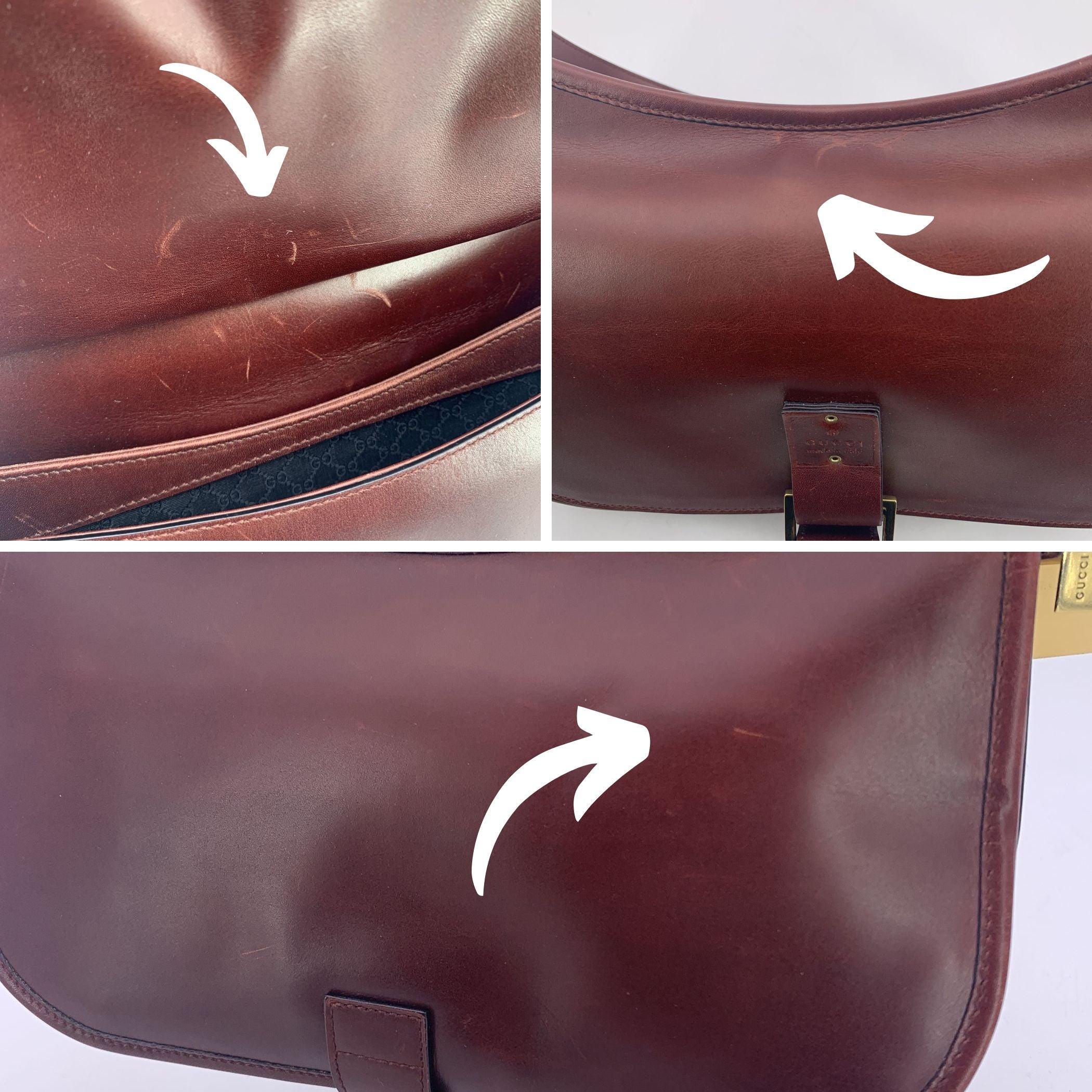 Gucci Brown Leather Hobo Saddle Shoulder Bag In Good Condition In Rome, Rome