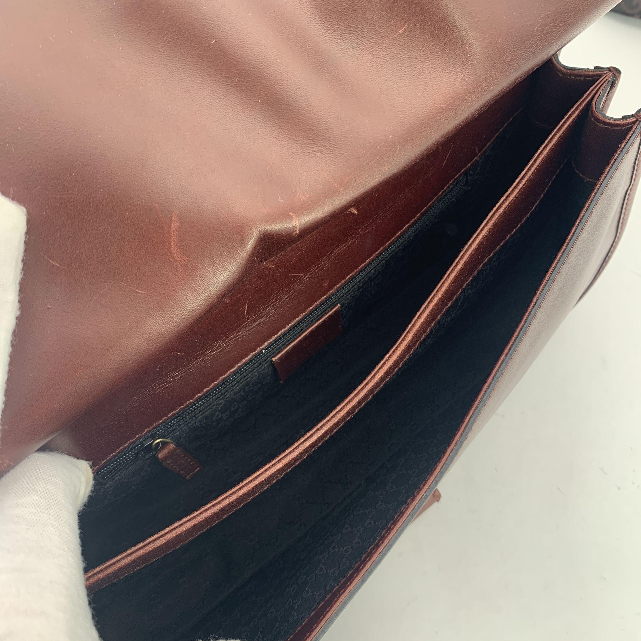 Women's Gucci Brown Leather Hobo Saddle Shoulder Bag
