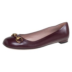 Gucci Brown Leather Horsebit Ballet Flats Size 38.5