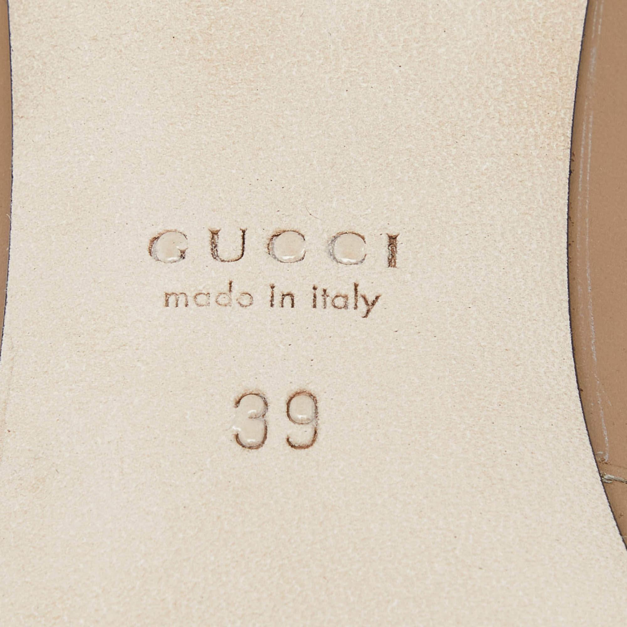 Gucci Brown Leather Horsebit Block Pumps Size 39 3