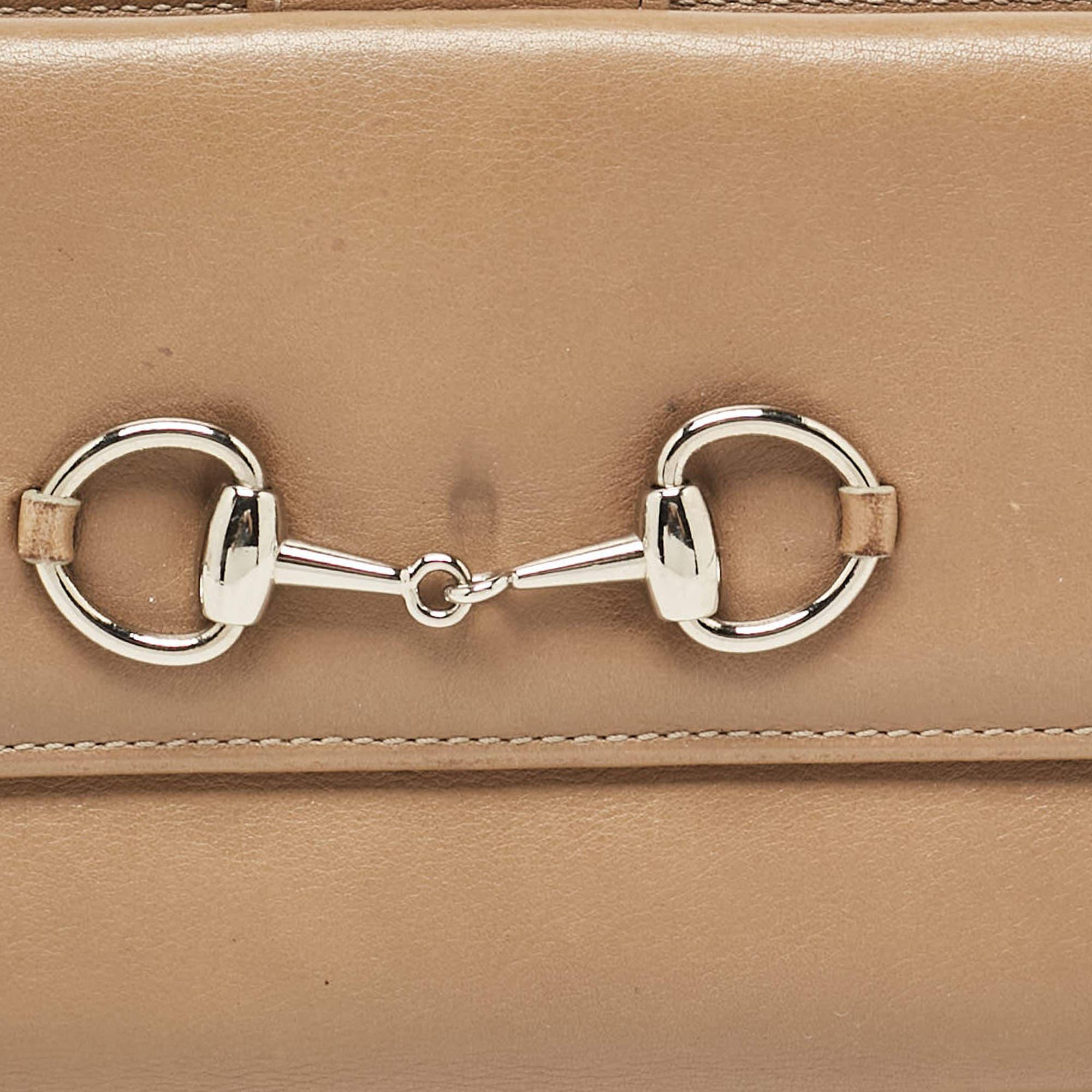 Gucci Brown Leather Horsebit Continental Wallet 5