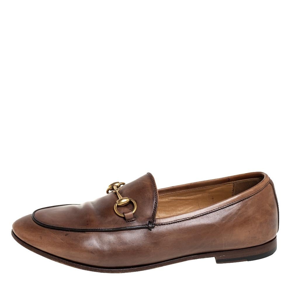 Gucci Brown Leather Horsebit Loafers Size 35 1