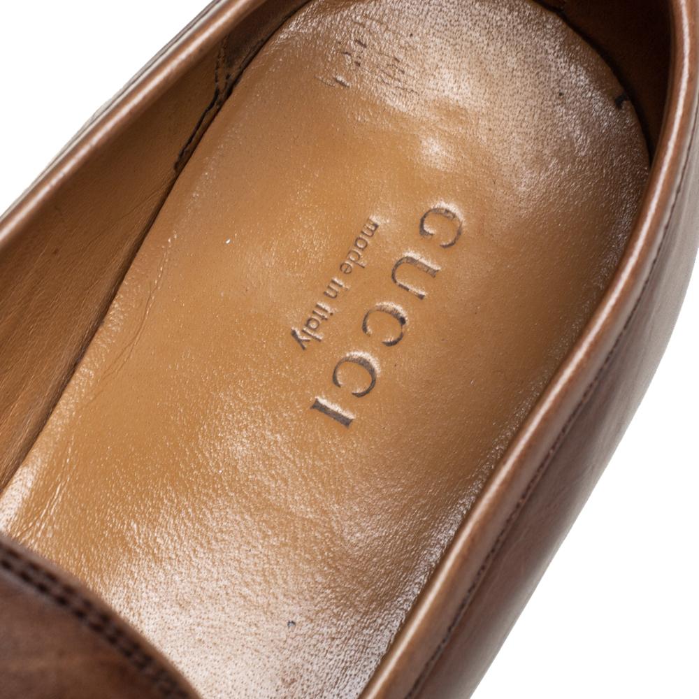 Gucci Brown Leather Horsebit Loafers Size 35 2