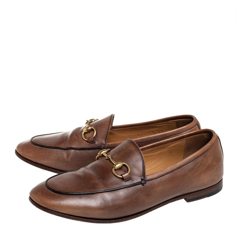 Gucci Brown Leather Horsebit Loafers Size 35 3